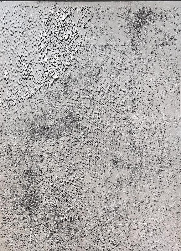 Lune de printemps métallique, I_I, xylographie, 79x57 cm, 2020